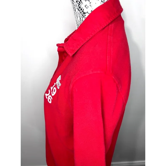 Men's Lacoste Red Long Sleeve Polo Shirt Size L - Picture 6 of 8